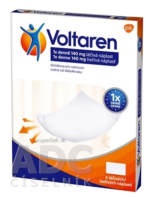 Voltaren 1x denne 140 mg liečivá náplasť emp med (vre.papier/PE/Al/EAA) 1x5 ks