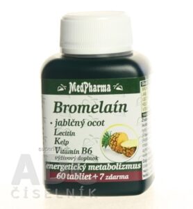 MedPharma BROMELAIN 300 mg + JABL.OCOT + LECITIN tbl 60+7 zadarmo (67 ks)