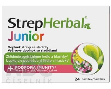 StrepHerbal Junior pastilky s vitamínom C a zinkom 1x24 ks