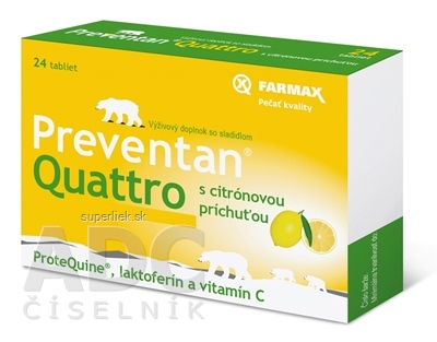 FARMAX Preventan Quattro s citrónovou príchuťou tbl 1x24 ks