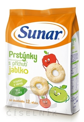 Sunar Detský snack Prstienky s príchuťou jablko (od ukonč. 12. mesiacov) 1x50 g