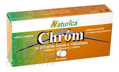 Naturica CHROM so zeleným čajom a vlákninou tbl (chróm 35 µg) 1x30 ks