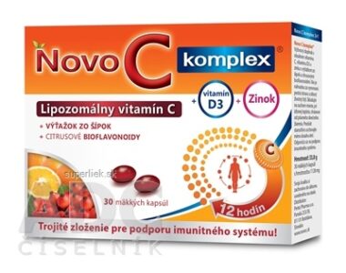 NOVO C KOMPLEX Lipozomálny vitamín C + vitamín D3 + zinok, kapsuly 1x30 ks