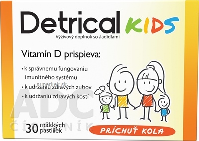 Detrical Kids Vitamín D s príchuťou kola pastilky 1x30 ks