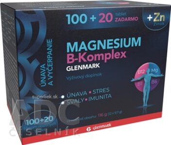 Magnesium B-Komplex GLENMARK + Zinok tbl 100+20 zdarma (120 ks)
