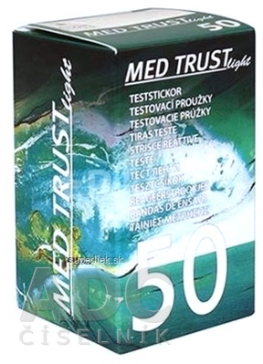 MED TRUST Light testovacie prúžky na meranie hladiny glukózy (1 balenie) 1x50 ks