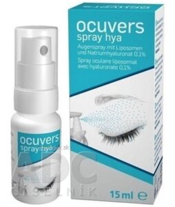 Ocuvers spray hyaluron očné kvapky v spreji, lipozómy a hyaluronát sodný, 1x15 ml