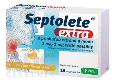 Septolete extra citrón a med pas ord 3 mg/1 mg (blis.PVC/PE/PVDC//Al) 1x16 ks