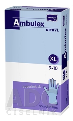 Ambulex rukavice NITRYL veľ. XL, biele, krátke, nesterilné, nepudrované, 1x100 ks