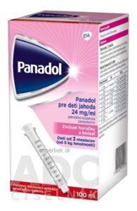 PANADOL PRE DETI JAHODA 24 mg/ml sus por (fľ.skl. hnedá+aplikátor) 1x100 ml