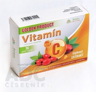 GOLDEN PRODUCT Vitamín C 500 mg + šípkový extrakt cps 1x36 ks