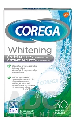 COREGA Whitening antibakteriálne čistiace tablety 1x30 ks