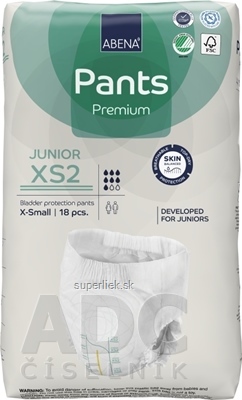 ABENA Pants Premium JUNIOR XS2 navliekacie plienkové nohavičky, boky 50-75 cm, savosť 1500 ml, 1x18 ks