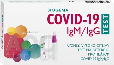 BIOGEMA COVID-19 IgM/IgG TEST rýchly test na detekciu protilátok 1x1 ks