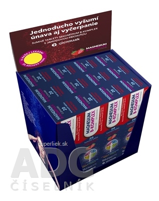 GLENMARK MAGNESIUM B-KOMPLEX DISPLEJ šumivé tablety s jahodovou príchuťou 12x20 ks (240 ks), 1x1 set