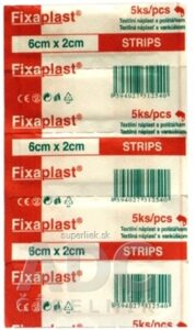 FIXAplast STRIPS náplasť textilná s vankúšikom 6x2 cm, 1x5 ks