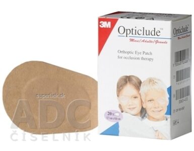 3M Opticlude Standard Maxi Očná náplasť (SelP) 5,7x8 cm, ortoptická, na liečbu strabizmu 1x20 ks