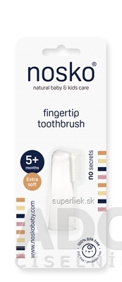 nosko fingertip toothbrush zubná kefka na prst, silikónová, extra mäkká, od 5+ mesiacov 1x1 ks