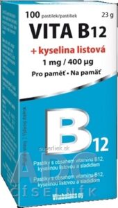 Vitabalans VITA B12 + kyselina listová (1 mg/ 400 mcg) pastilky 1x100 ks