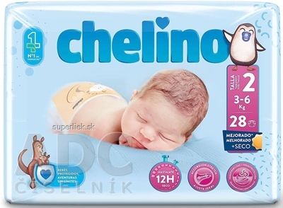 CHELINO T2 detské plienky (3-6 kg) s dermo ochranou 1x28 ks