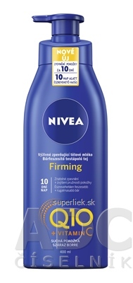 NIVEA Spevňujúce telové mlieko Firming Q10+Vit.C výživné, suchá pokožka 1x400 ml