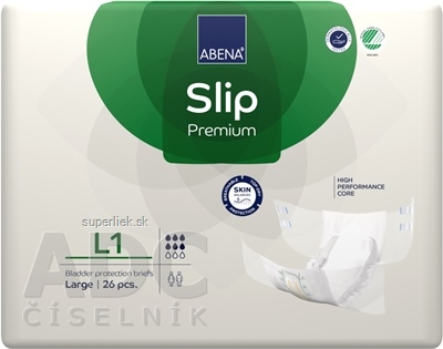 ABENA Slip Premium L1 plienkové nohavičky, boky 100-150 cm, savosť 2500 ml, 1x26 ks