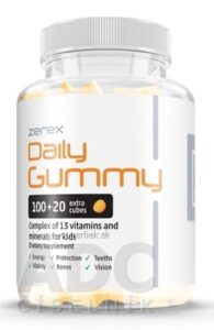 Zerex Daily Gummy žuvacie tablety, komplex 13 vitamínov, príchuť pomaranč, 1x120 ks