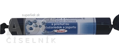 INTACT HROZNOVÝ CUKOR s vitamínom C s príchuťou čučoriedok a jogurtu (pastilky v rolke) 1x40g