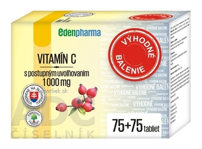 EDENPharma VITAMÍN C 1000 mg tbl s postupným uvoľňovaním 2x75 ks (150 ks)