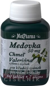 MedPharma MEDOVKA 50MG + CHMEĽ + VALERIÁNA tbl 60+7 zadarmo (67 ks)
