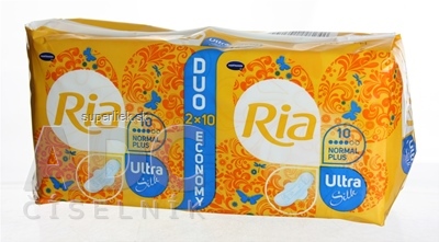 Ria Ultra Silk normal PLUS DUOPACK hygienické vložky 2x10 ks (20 ks)