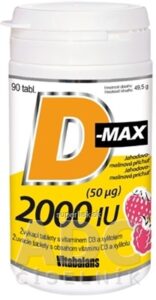 Vitabalans D-max 2000 IU (50 µg) žuvacie tablety 1x90 ks