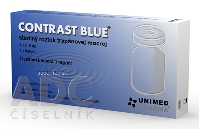 CONTRAST BLUE sterilný vnútroočný roztok trypánovej modrej, 1x0,5 ml+ 1x kanyla, 1x1 set
