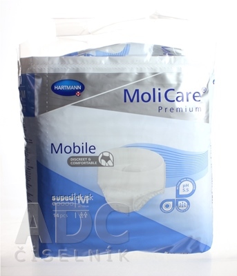 MoliCare Premium Mobile 6 kvapiek M modré, plienkové nohavičky naťahovacie, 1x14 ks