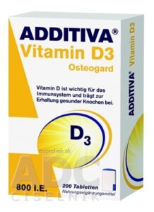 ADDITIVA Vitamín D3 800IE Osteogard tbl 1x200 ks