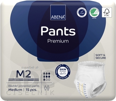 ABENA Pants Premium M2 navliekacie plienkové nohavičky, boky 80-110 cm, savosť 1900 ml, 1x15 ks