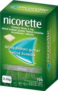 Nicorette Classic Gum 2 mg gum med (blis. PVC/Al) 1x105 ks