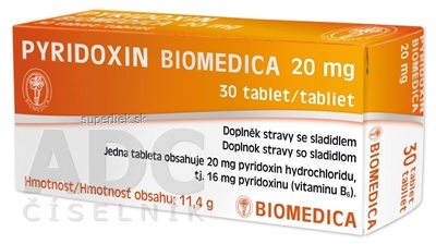 PYRIDOXIN BIOMEDICA 20 mg tbl 3x10 ks (30 ks)