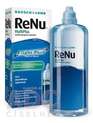 ReNu MultiPlus Flight pack roztok na kontaktné šošovky (modrý) 1x100 ml