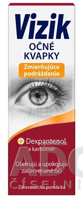 VIZIK Očné kvapky Zmierňujúce podráždenie dexpanthenol a karbomer 1x10 ml