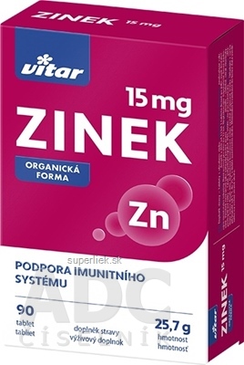 VITAR Zinok 15 mg tbl 1x90 ks