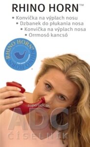 RHINO HORN Konvička na výplach nosa červená, s odmerkou na soľ (7090001498251) 1x1 ks