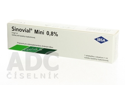 Sinovial Mini 0,8% viskoelastický roztok kys. hyalurónovej (8 mg/1 ml) 1x1 ml