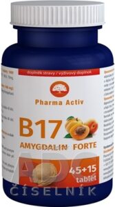 Pharma Activ Amygdalin Forte Vitamín B17 tbl 45+15 zdarma (60 ks)