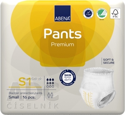 ABENA Pants Premium S1 navliekacie plienkové nohavičky, boky 60-90 cm, savosť 1400 ml, 1x16 ks