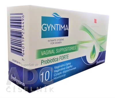 Fytofontana GYNTIMA Probiotica FORTE Vaginálne čapíky (inov.2019) 1x10 ks