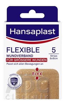 Hansaplast FLEXIBLE XXL náplasť elastická, 6x9 cm 1x5 ks