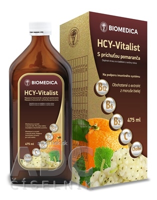 BIOMEDICA HCY-Vitalist nápojový koncentrát s príchuťou pomaranča 1x475 ml