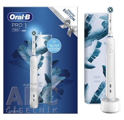 Oral-B PRO 1 750 WHITE DESIGN EDITION elektrická zubná kefka + cestovné puzdro, 1x1 set