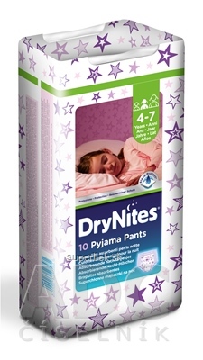 HUGGIES DRY NITES MEDIUM PRE DIEVCATA (4-7 rokov) plienkové nohavičky 17-30 kg 1x10 ks